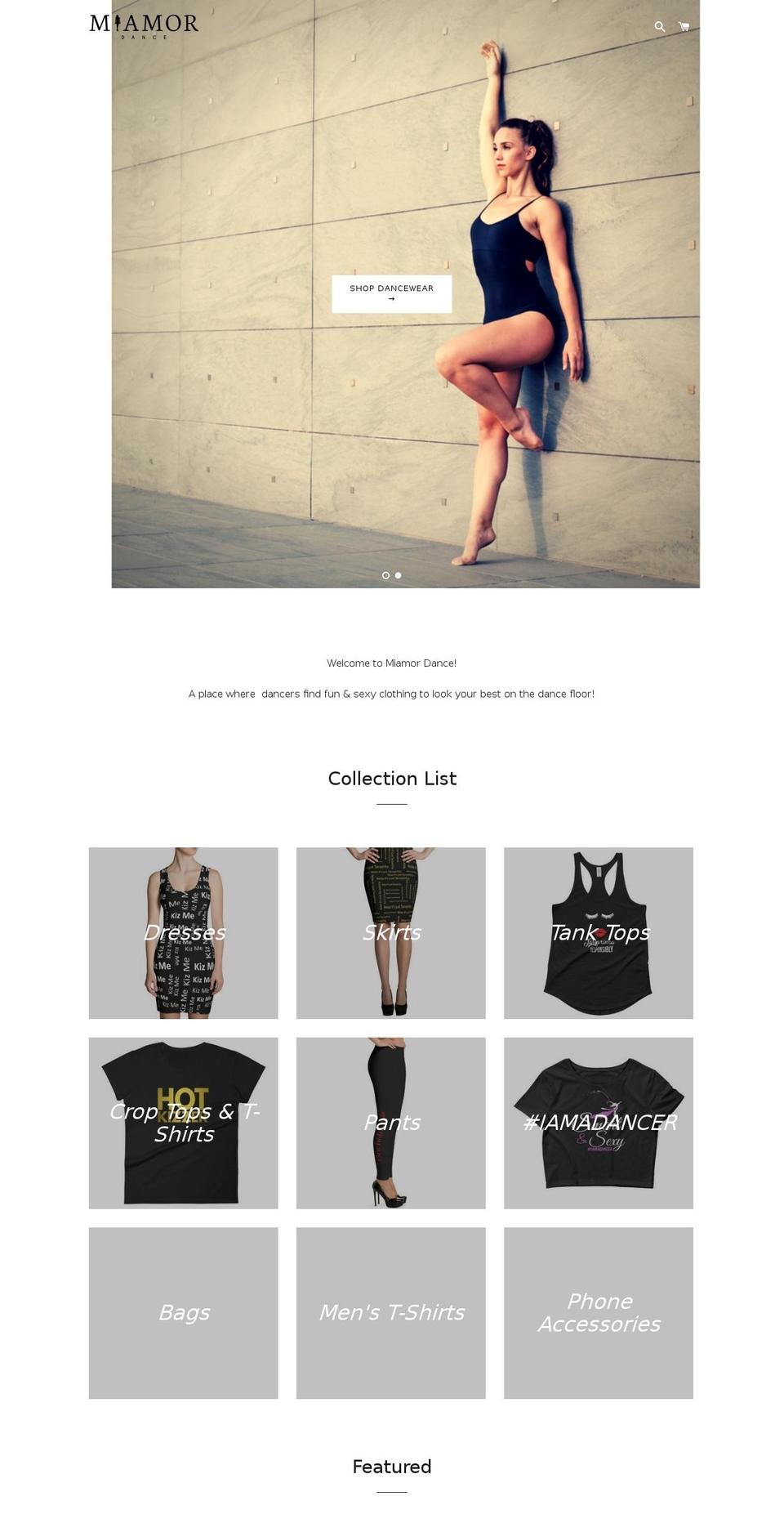 miamordance.com — Shopify storefront screenshot