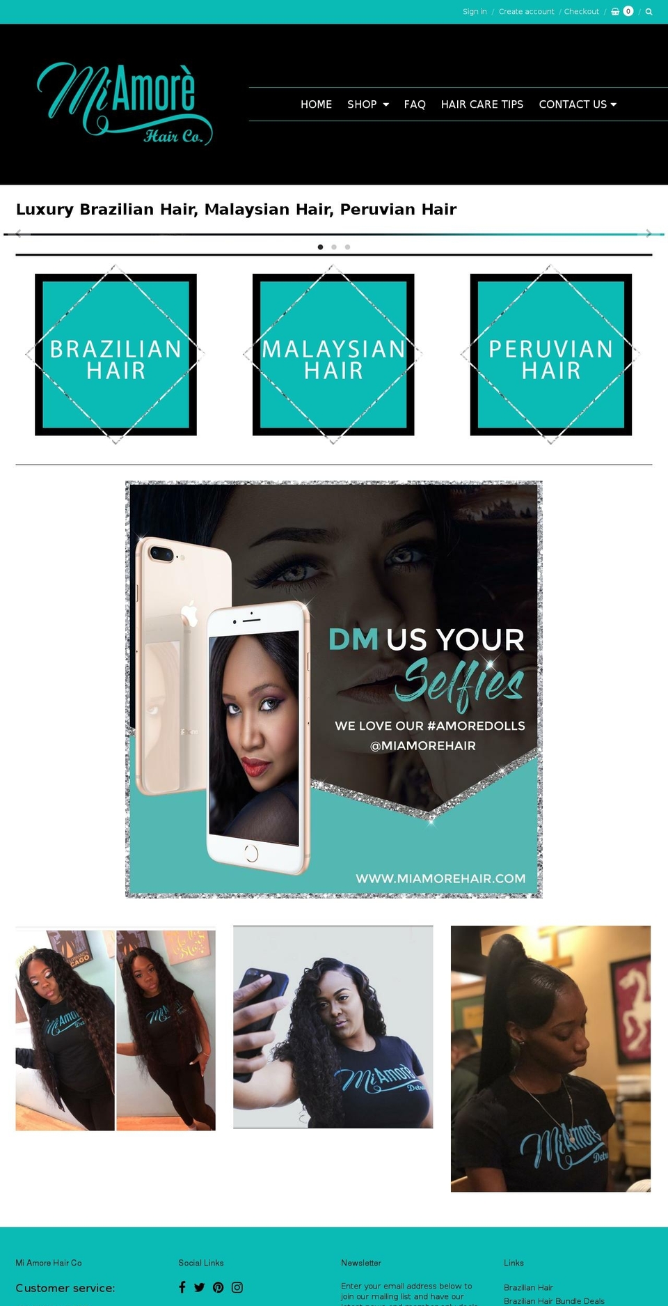 miamorehair.com — Shopify storefront screenshot