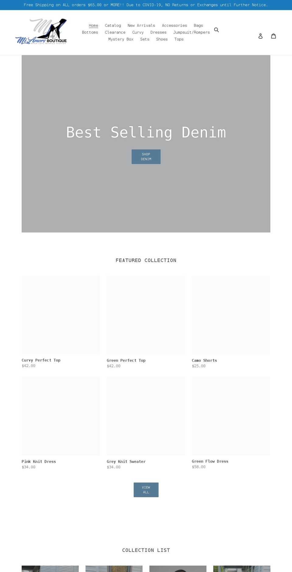 miamores.com shopify website screenshot
