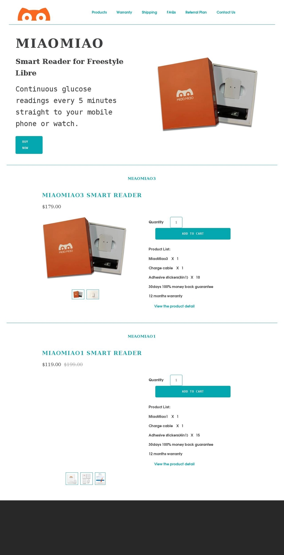 miaomiaoreader.com shopify website screenshot