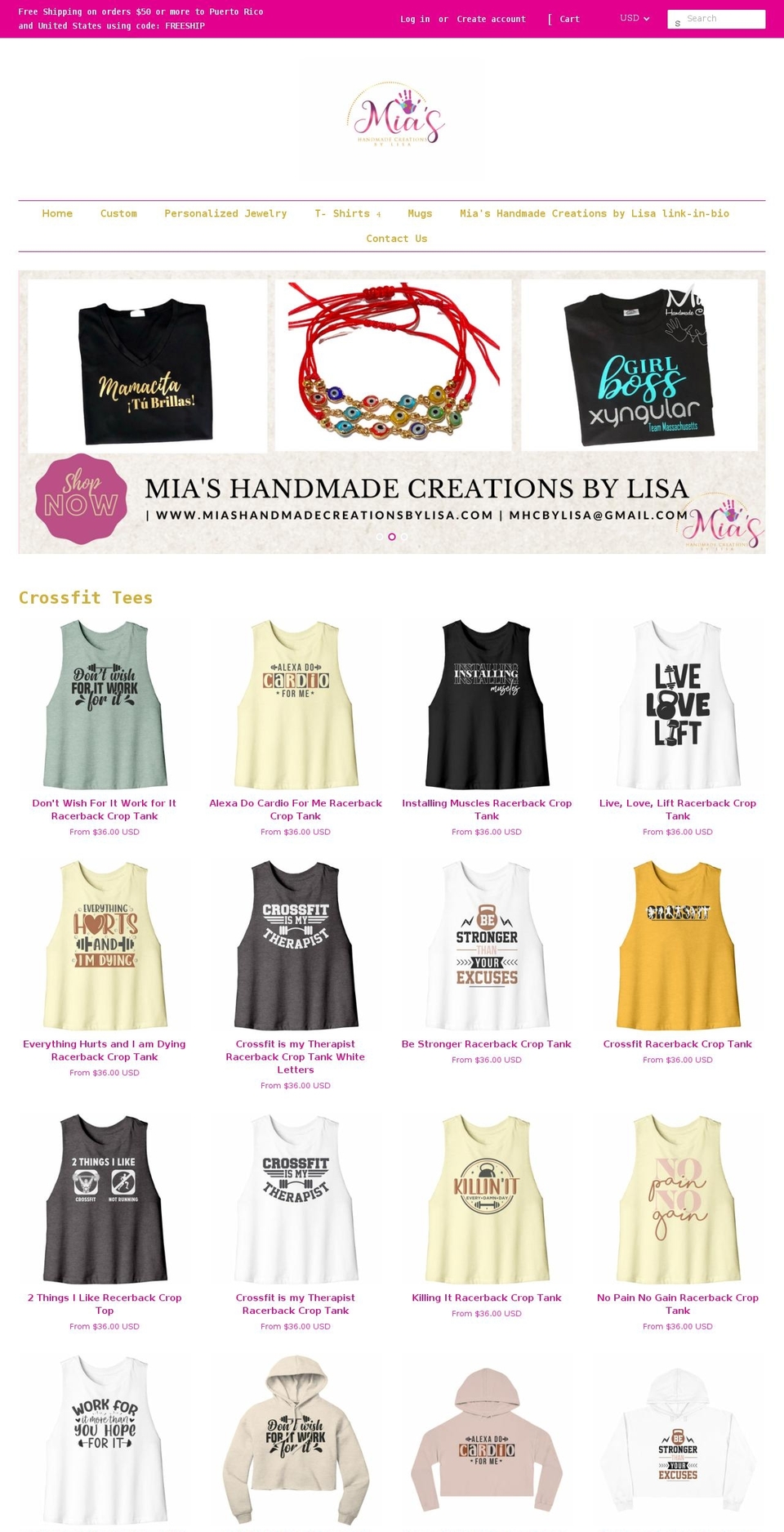 miashandmadecreationsbylisa.com shopify website screenshot