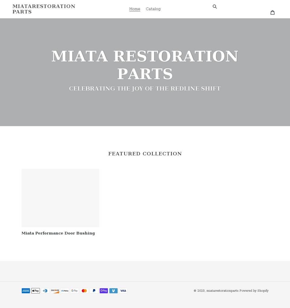 miatarestorationparts.com shopify website screenshot