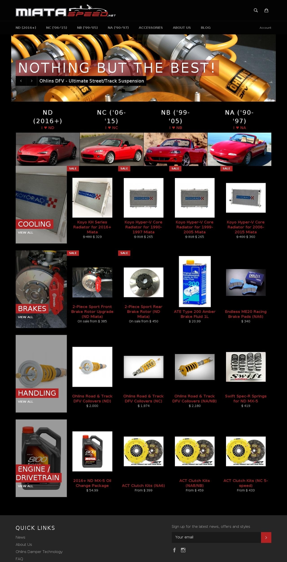 miataspeed.net shopify website screenshot