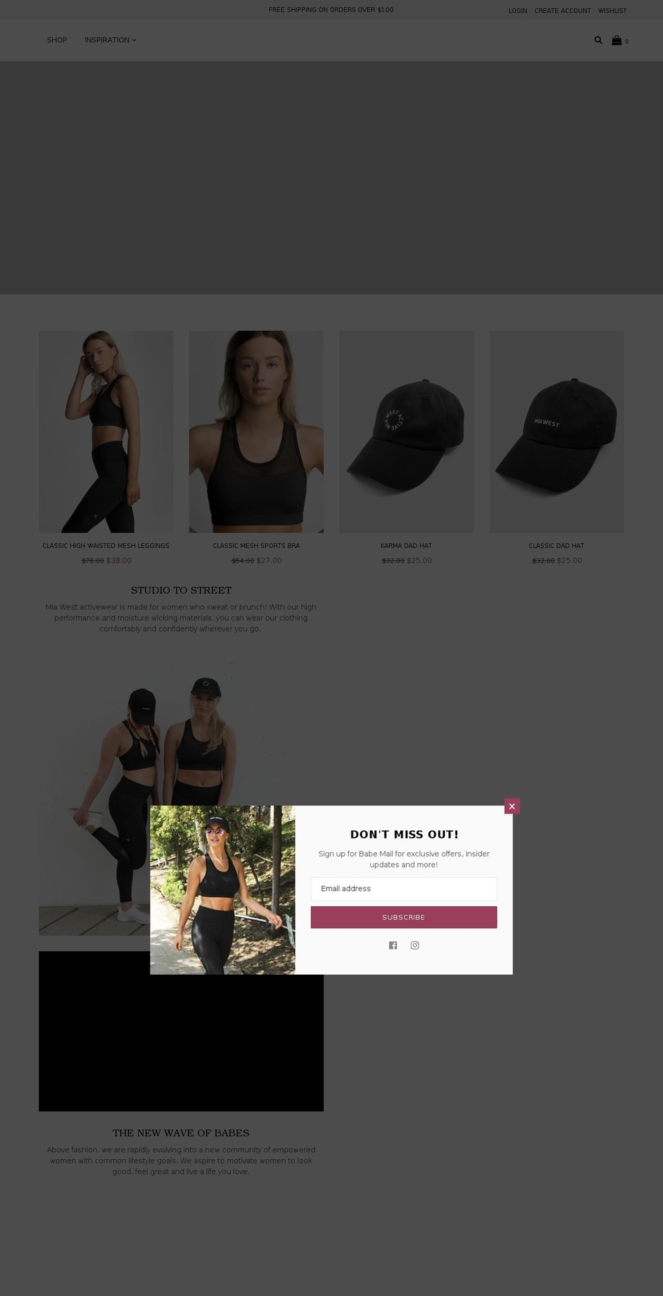 miawestactive.com — Shopify storefront screenshot
