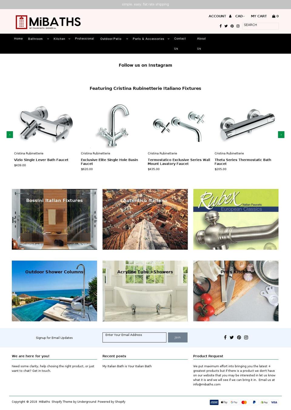 mibaths.com — Shopify storefront screenshot