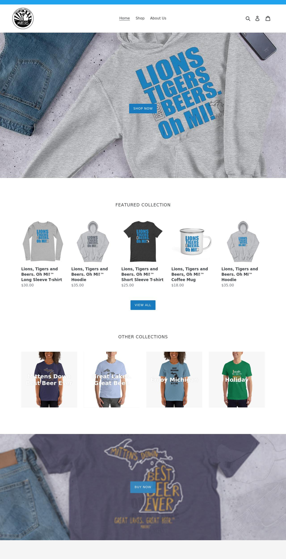 mibeers.com shopify website screenshot