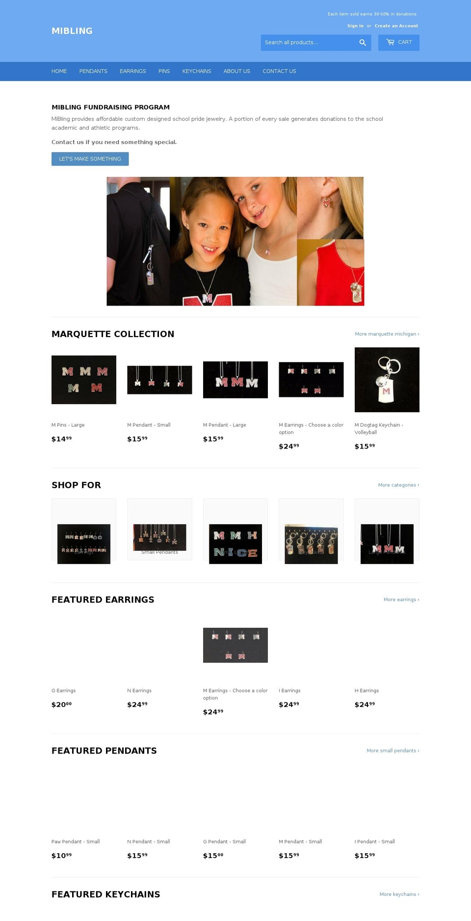 mibling.com — Shopify storefront screenshot