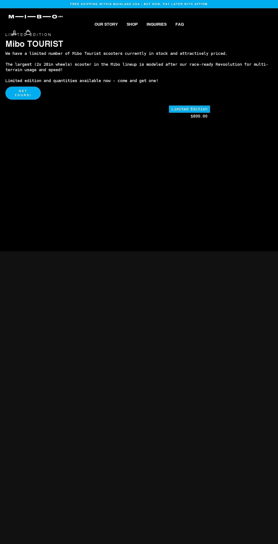 mibo-usa.com shopify website screenshot