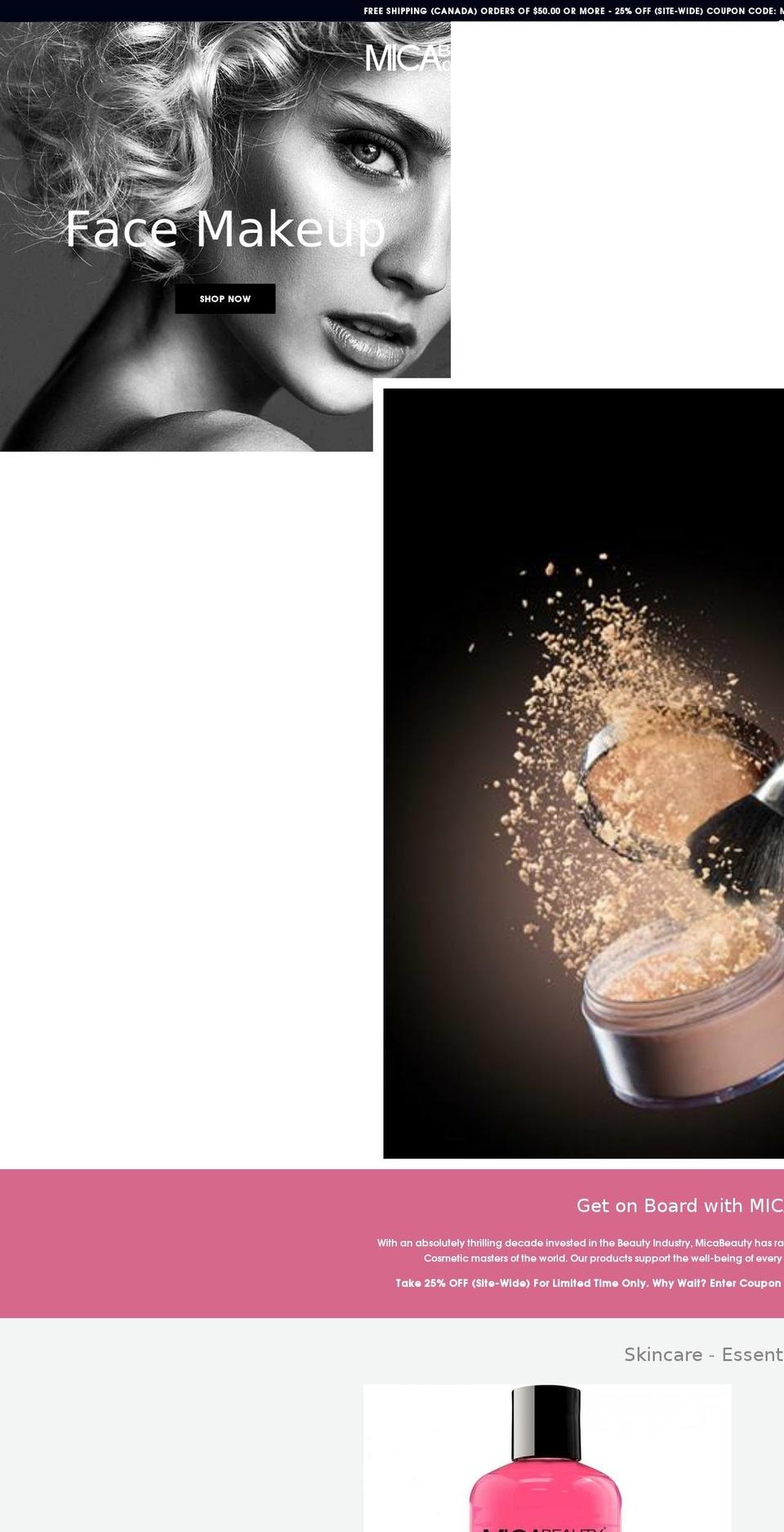 micabeautymicabella.com shopify website screenshot