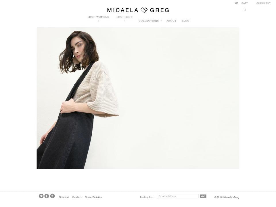 micaelagreg.com shopify website screenshot