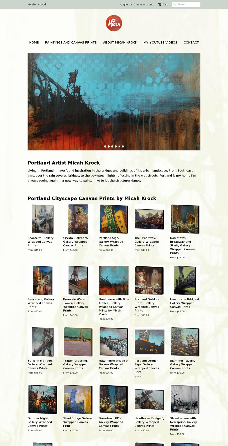 micahkrock.com shopify website screenshot