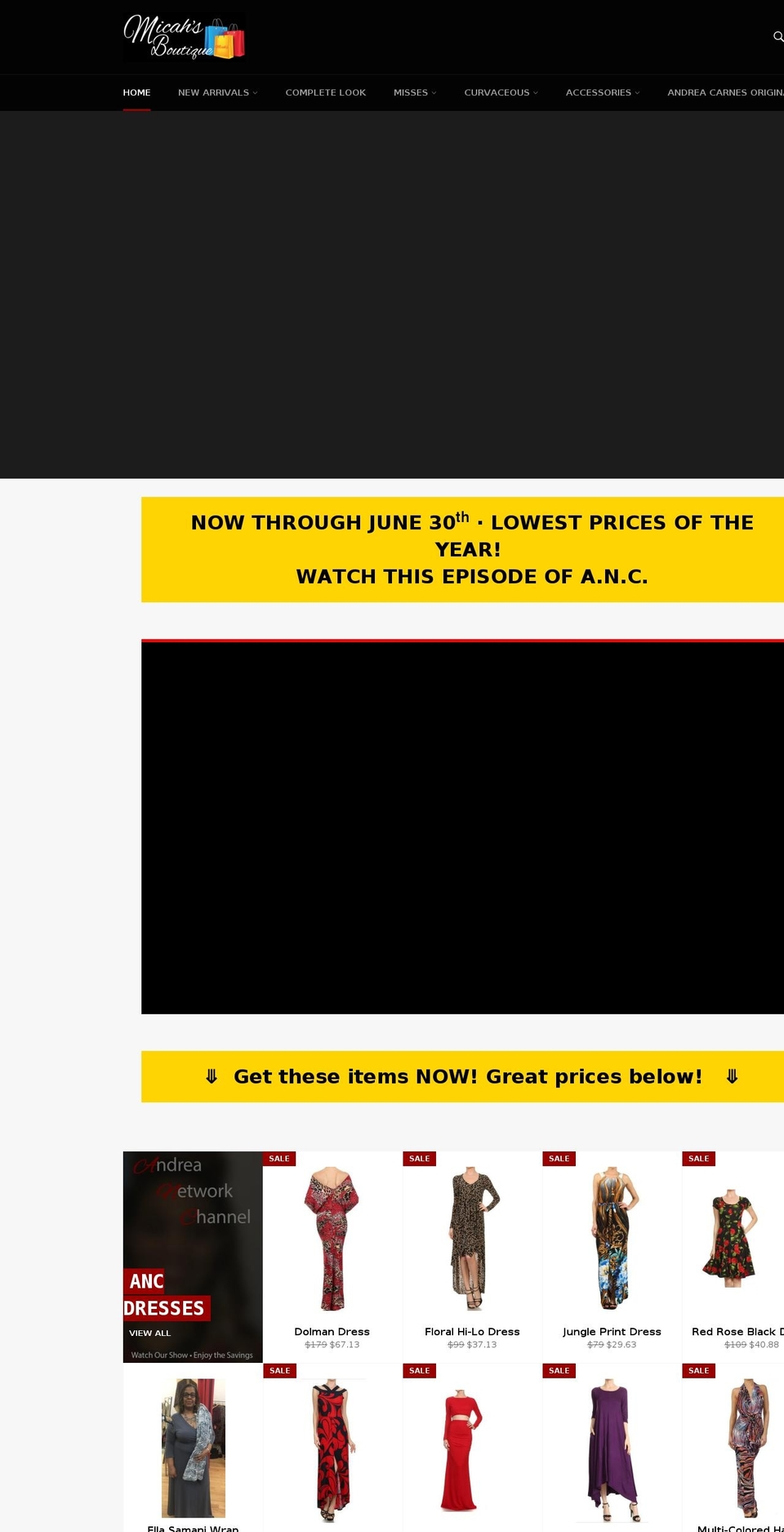 micahsboutiqueonline.com — Shopify storefront screenshot