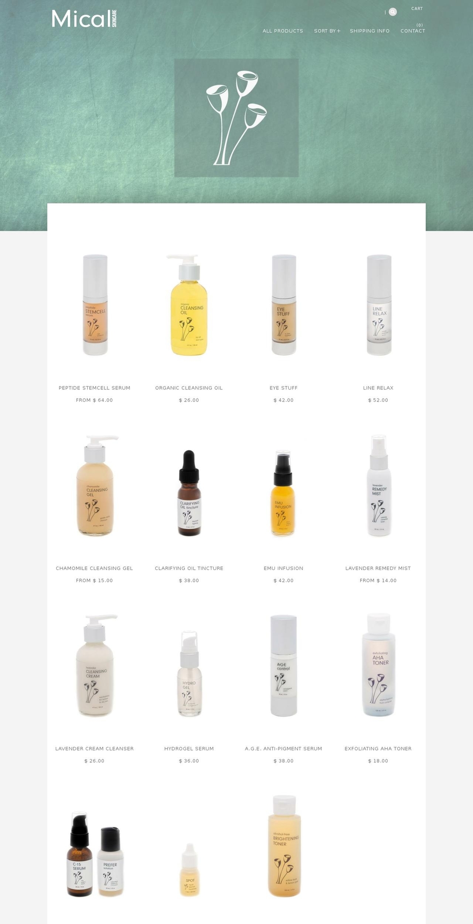 micalskincare.com shopify website screenshot