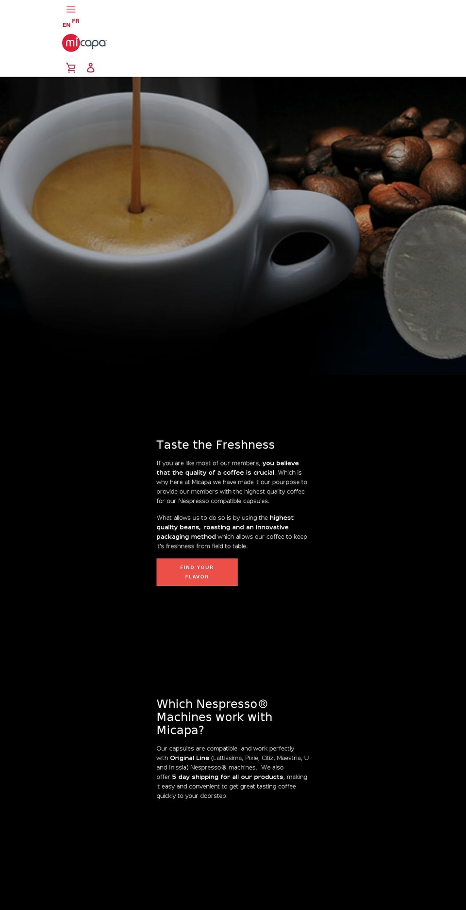 micapacoffee.com — Shopify storefront screenshot