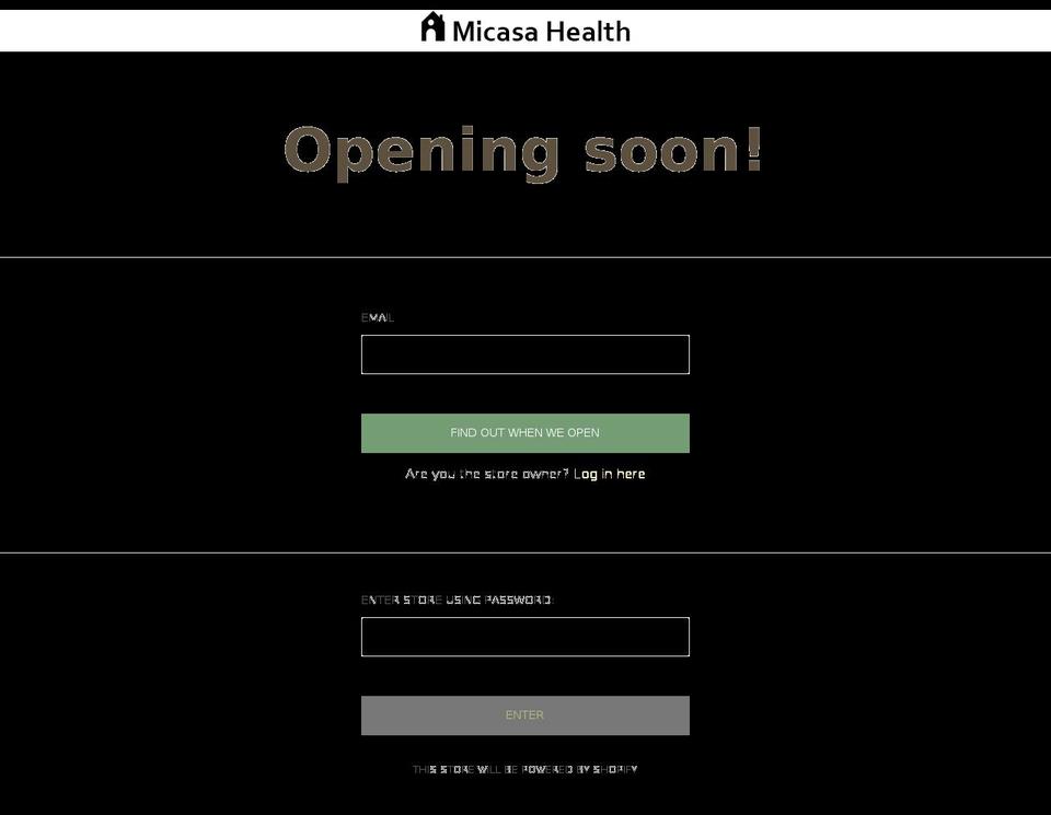 micasahealth.com shopify website screenshot