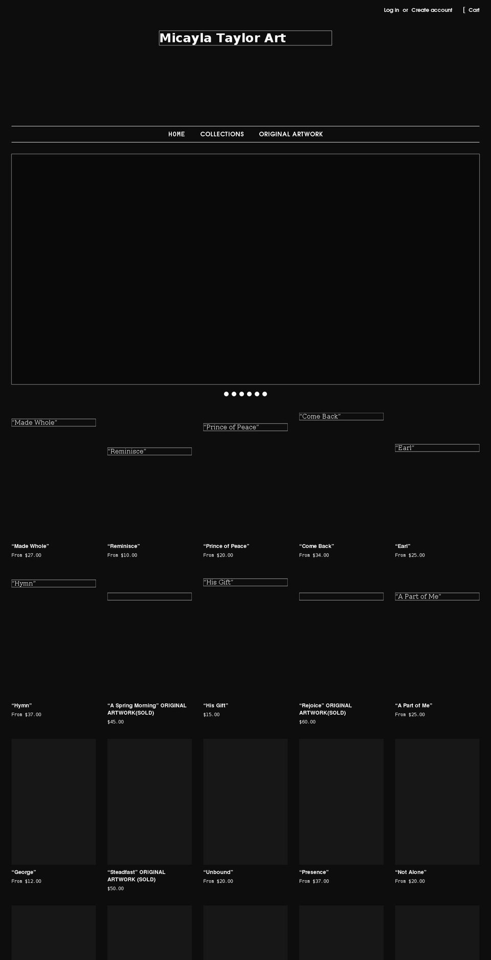 micaylataylorart.com shopify website screenshot