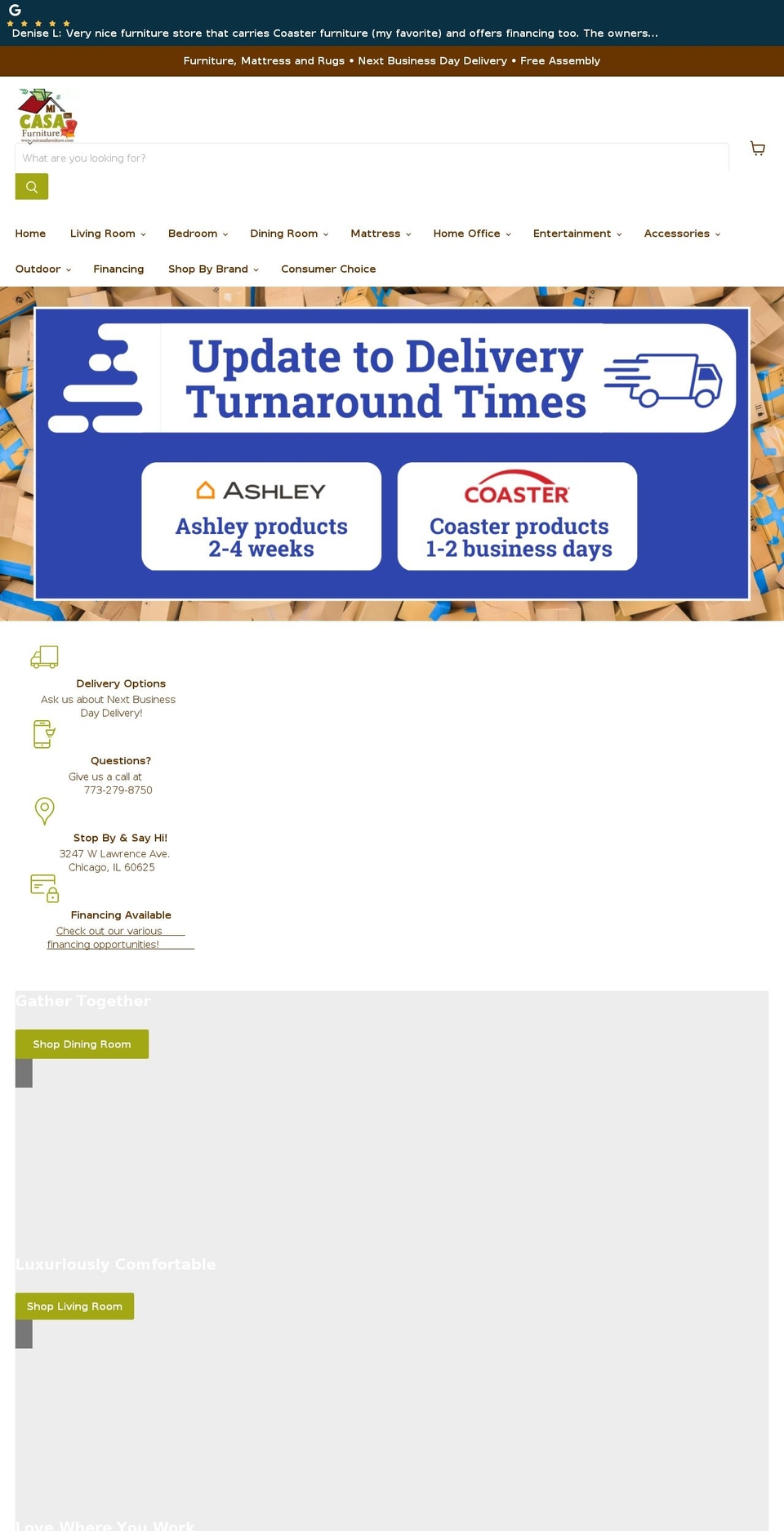 micazafurniture.com shopify website screenshot