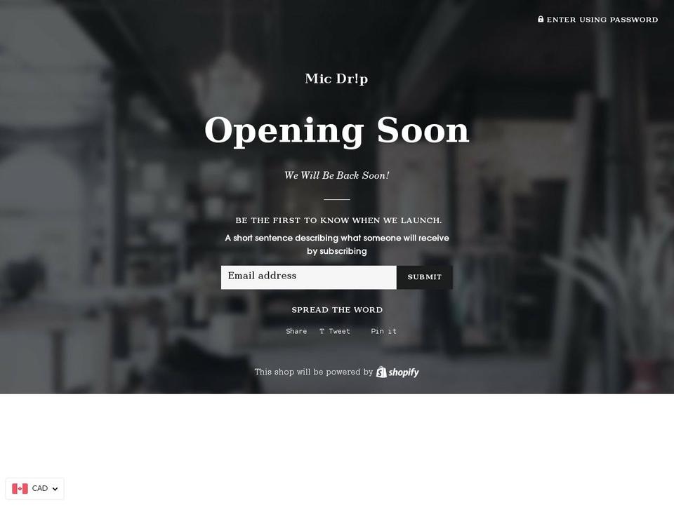 micdrip.com — Shopify storefront screenshot