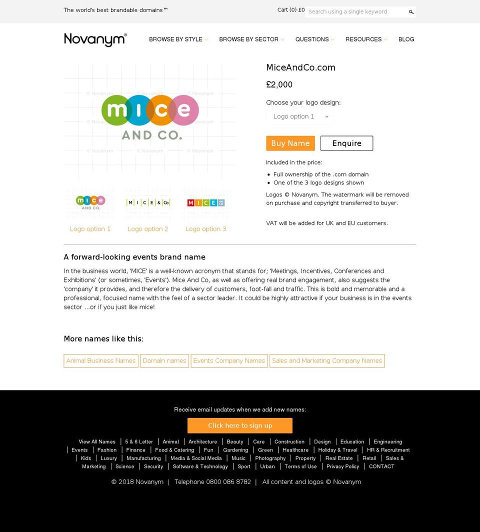miceandco.com — Shopify storefront screenshot