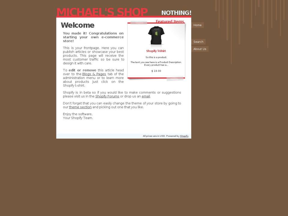 michael.myshopify.com shopify website screenshot