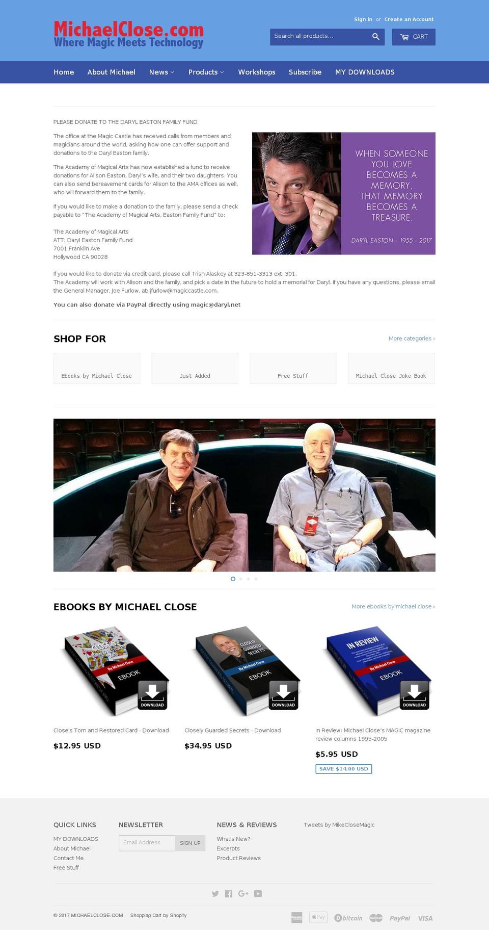 michaelclose.com shopify website screenshot