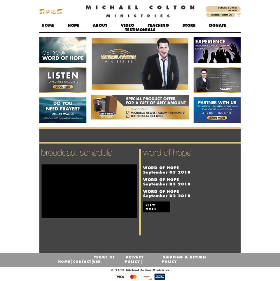 michaelcolton.net shopify website screenshot