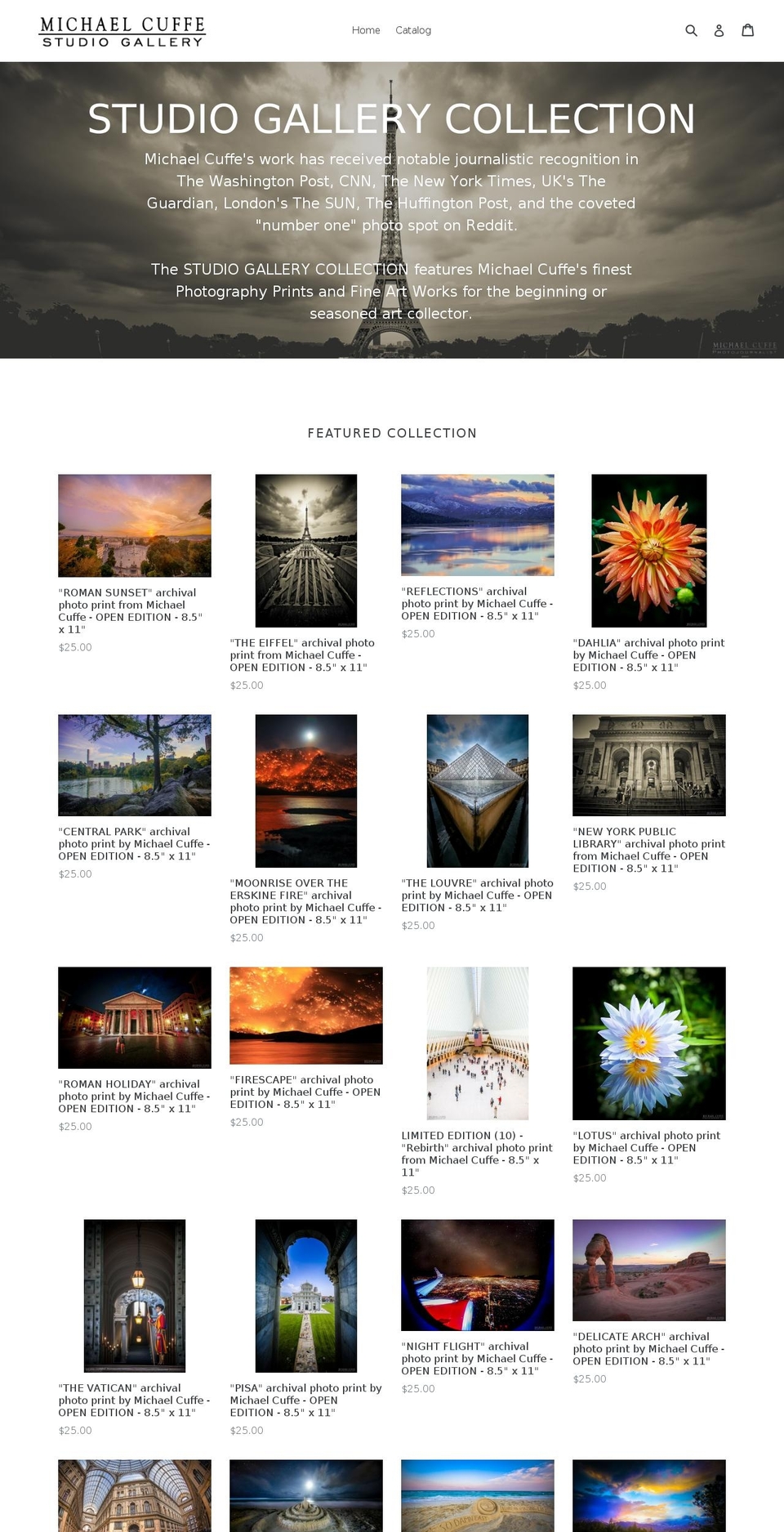 michaelcuffestudiogallery.com — Shopify storefront screenshot