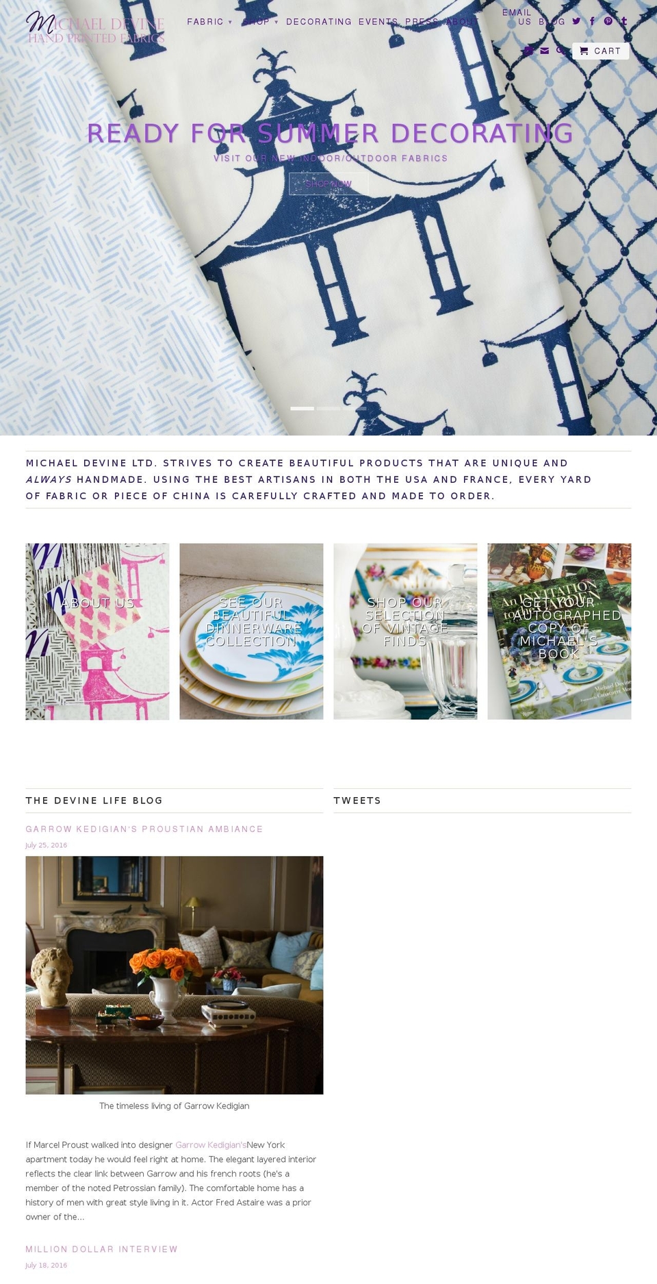 michaeldevineltd.com shopify website screenshot