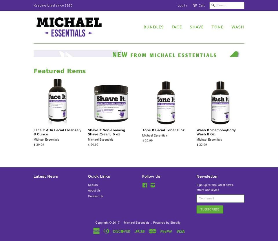 michaelessentials.com shopify website screenshot