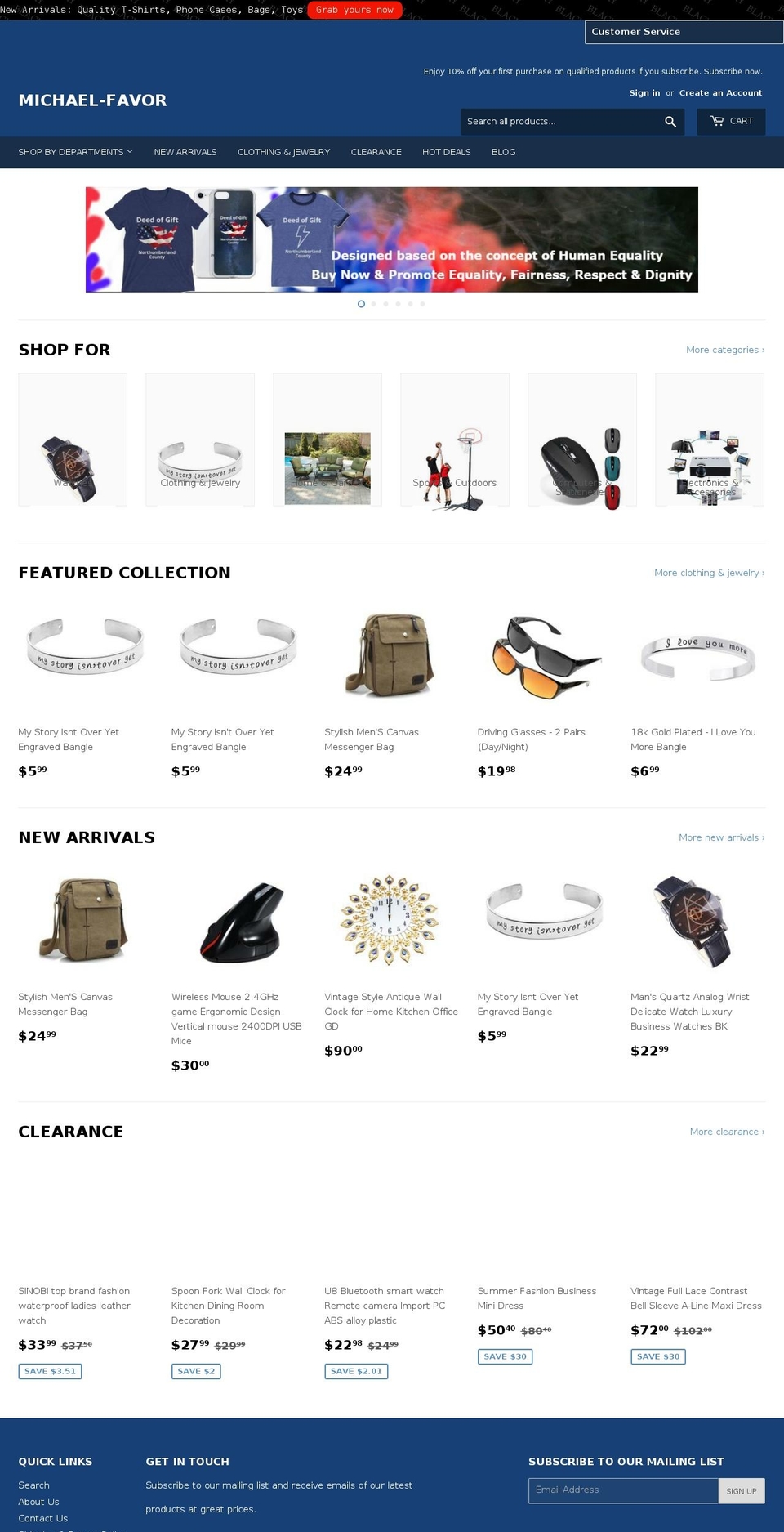 michaelfavor.com — Shopify storefront screenshot