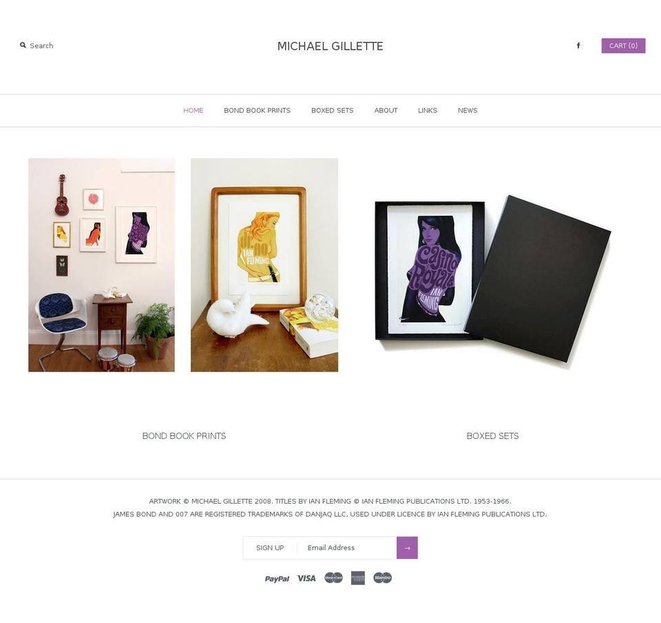 michaelgilletteart.com shopify website screenshot