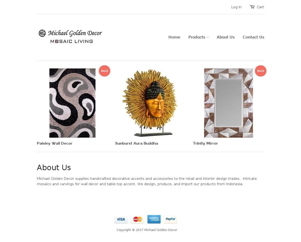 michaelgoldendecor.com shopify website screenshot