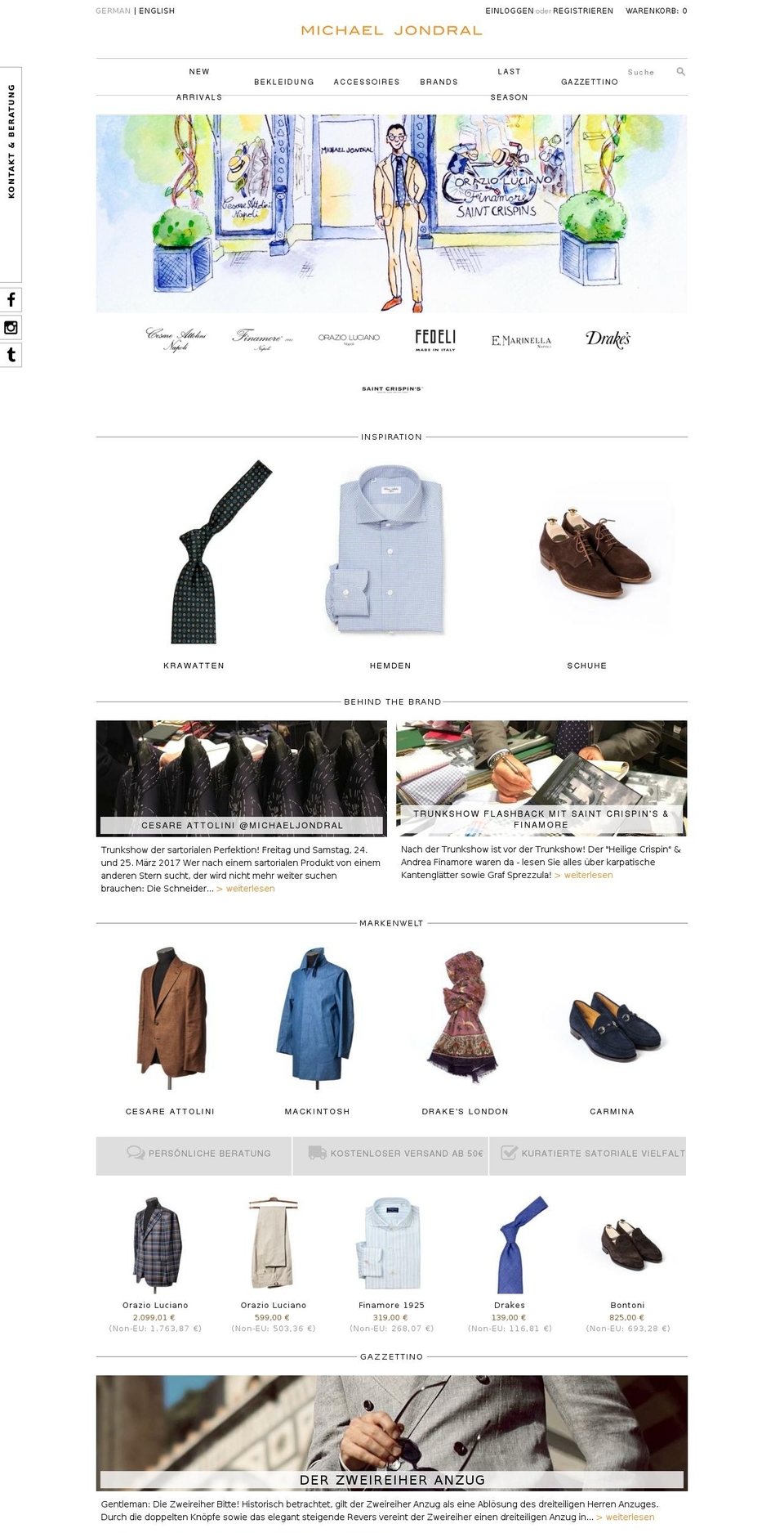 michaeljondral.com shopify website screenshot