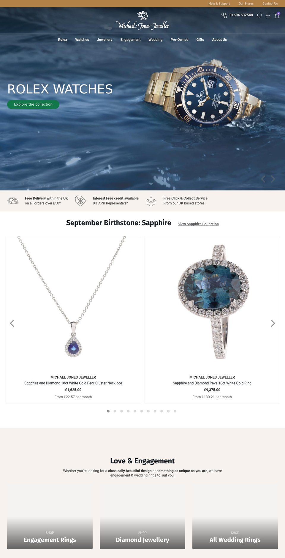 michaeljonesjeweller.co.uk shopify website screenshot