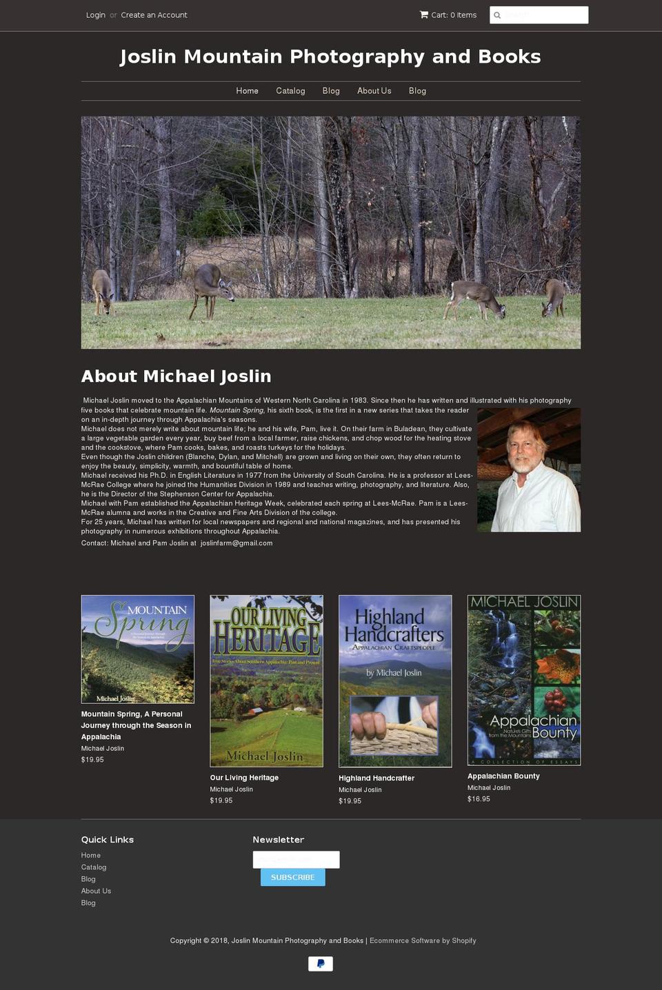 michaeljoslin.com shopify website screenshot