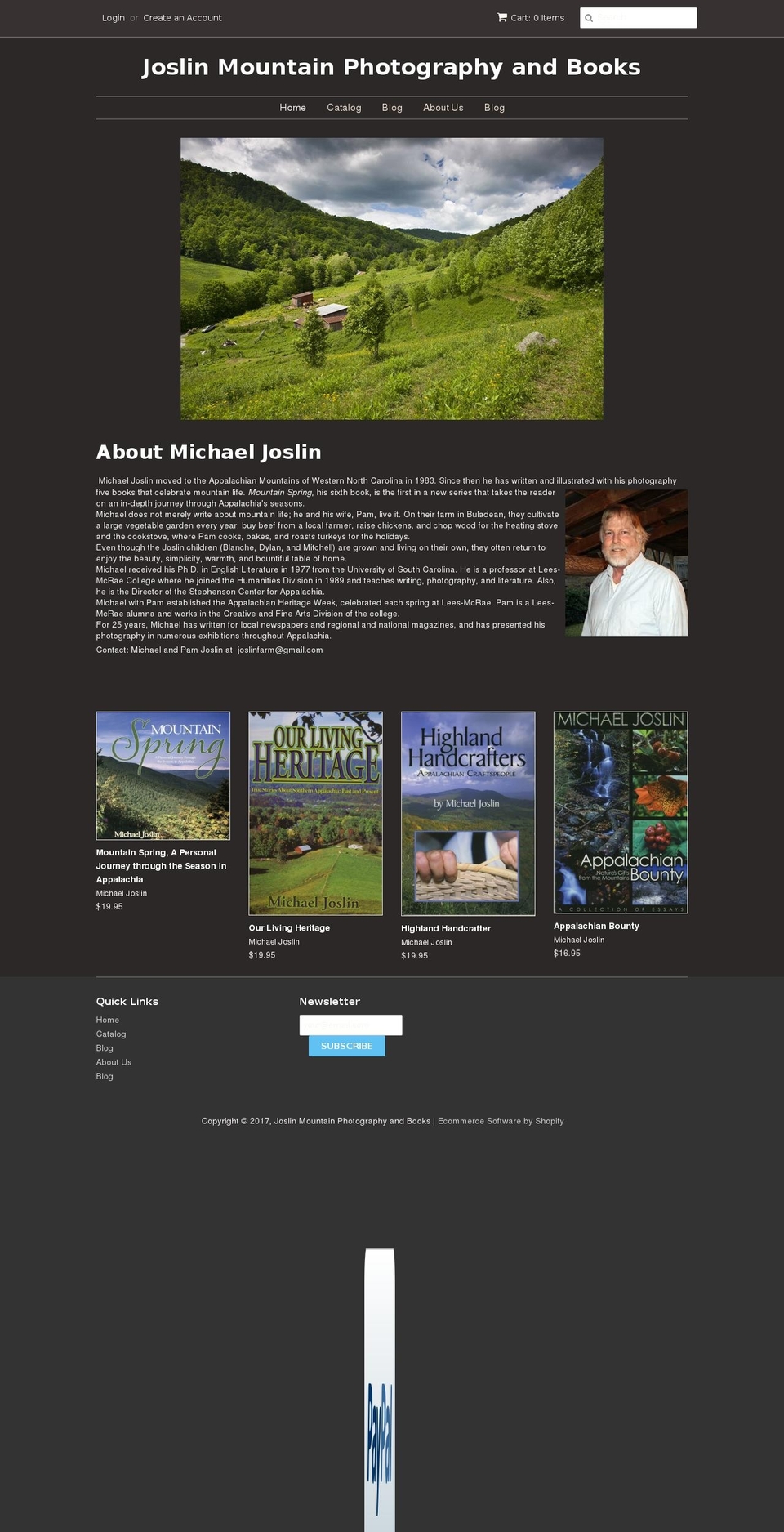 michaeljoslinbooks.com shopify website screenshot