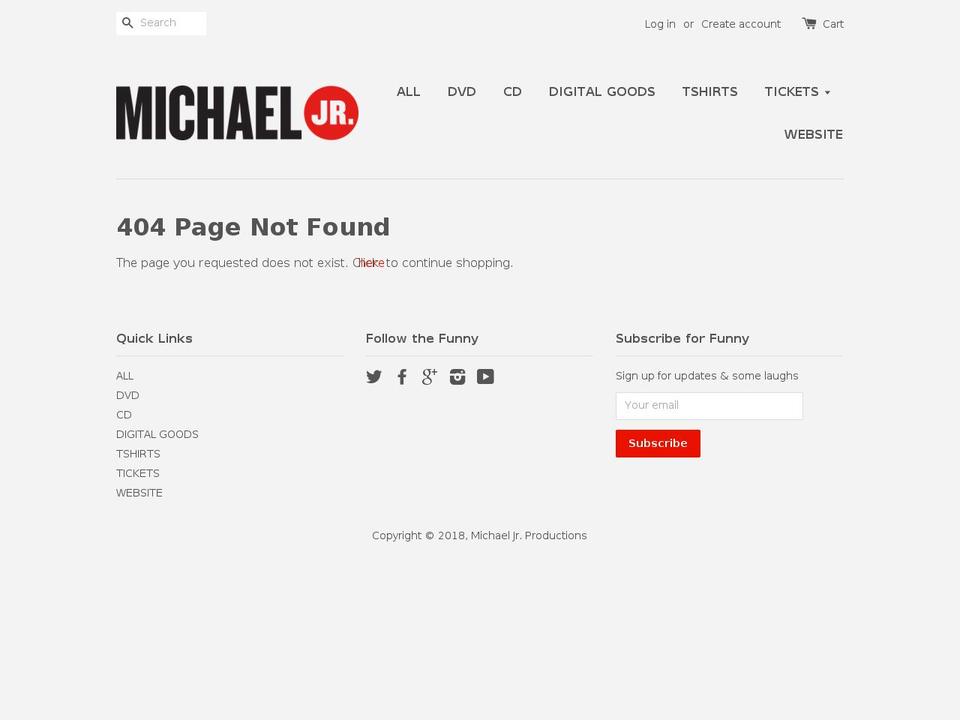 michaeljrtickets1.com shopify website screenshot