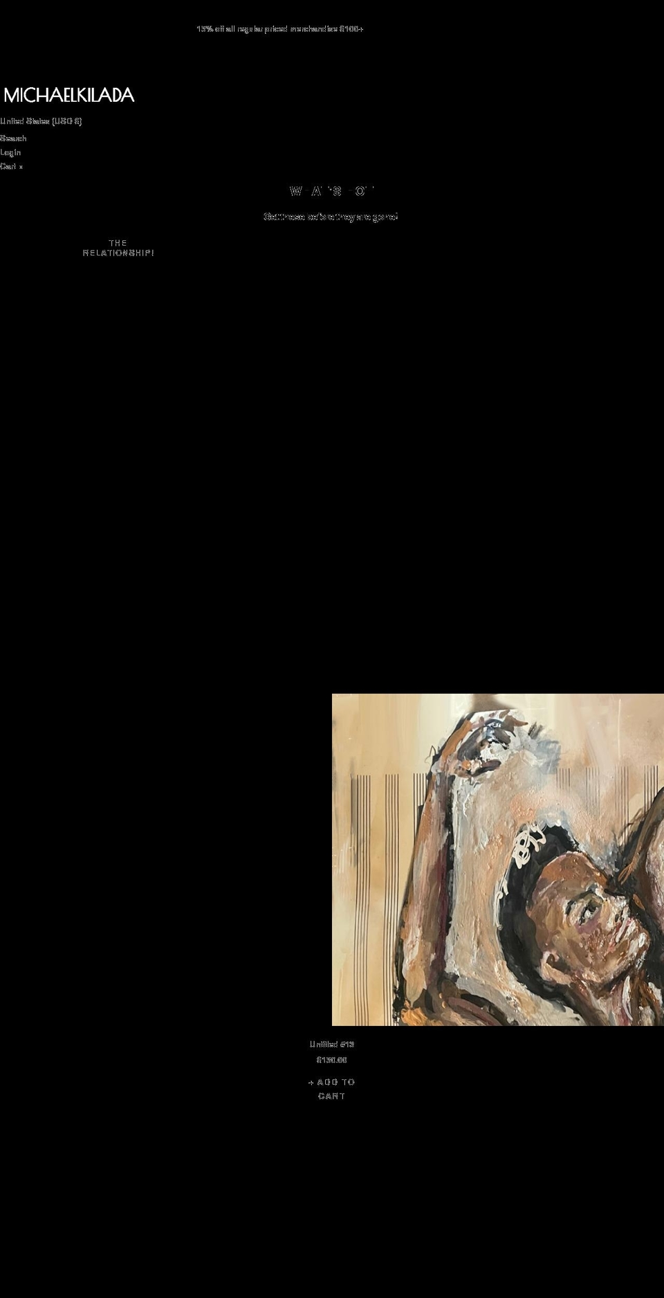 michaelkiladaartist.com shopify website screenshot