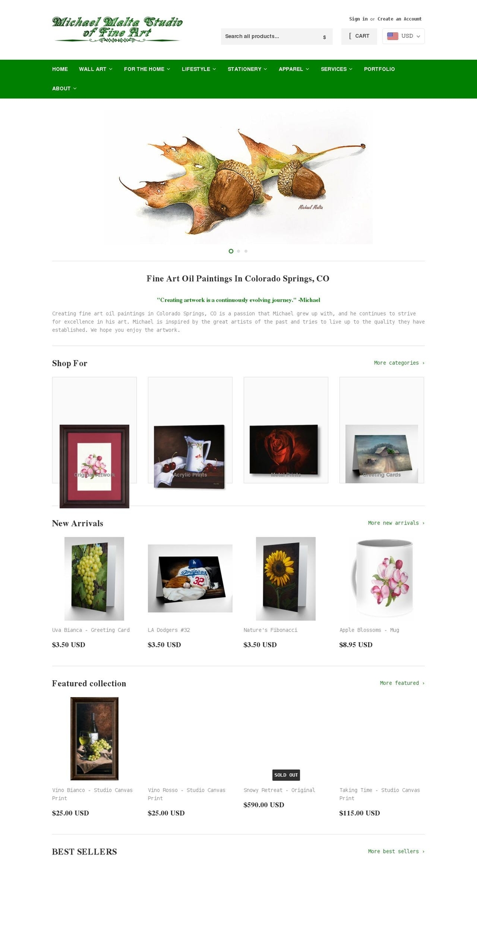 michaelmaltastudio.com shopify website screenshot