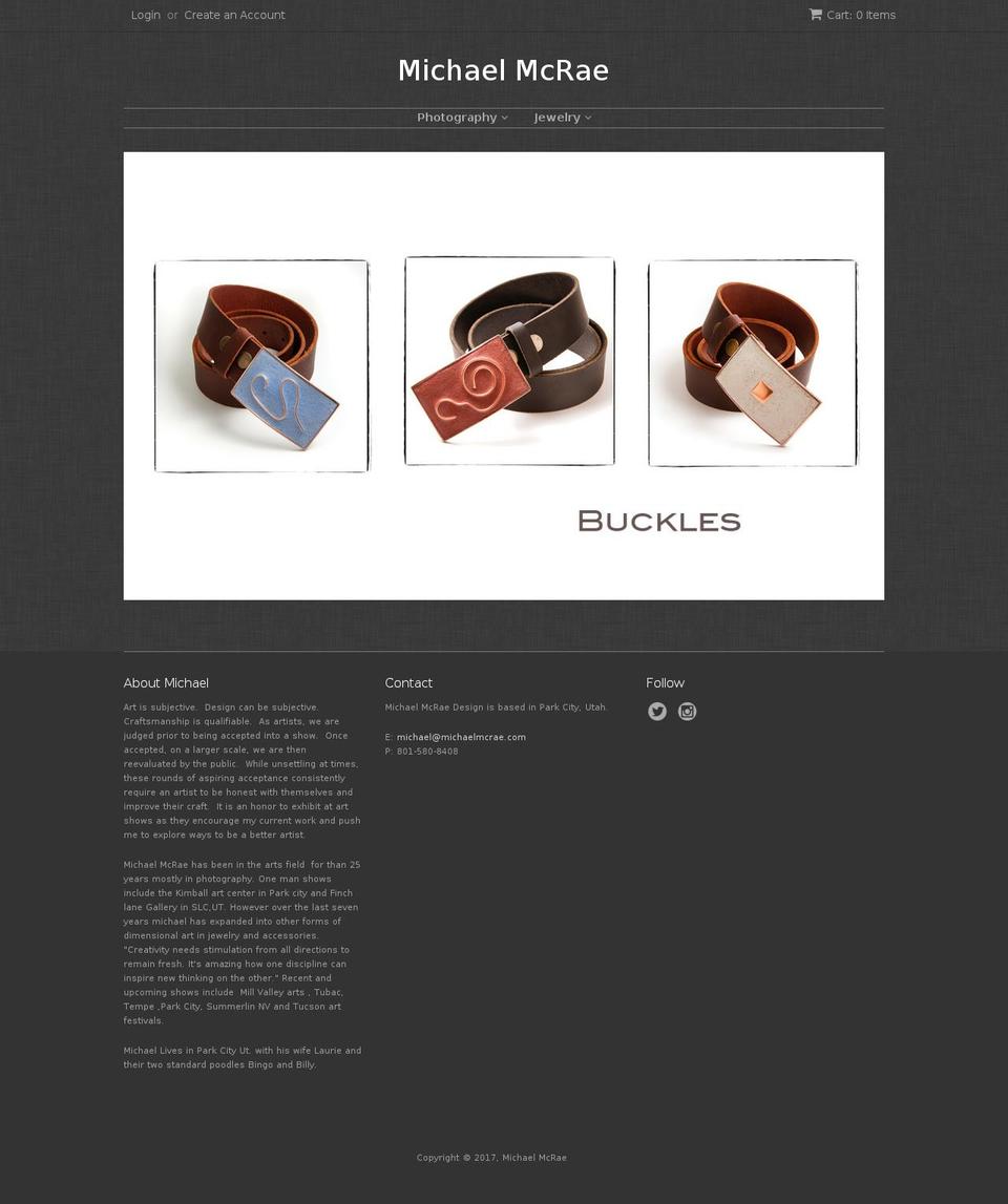 michaelmcrae.com shopify website screenshot