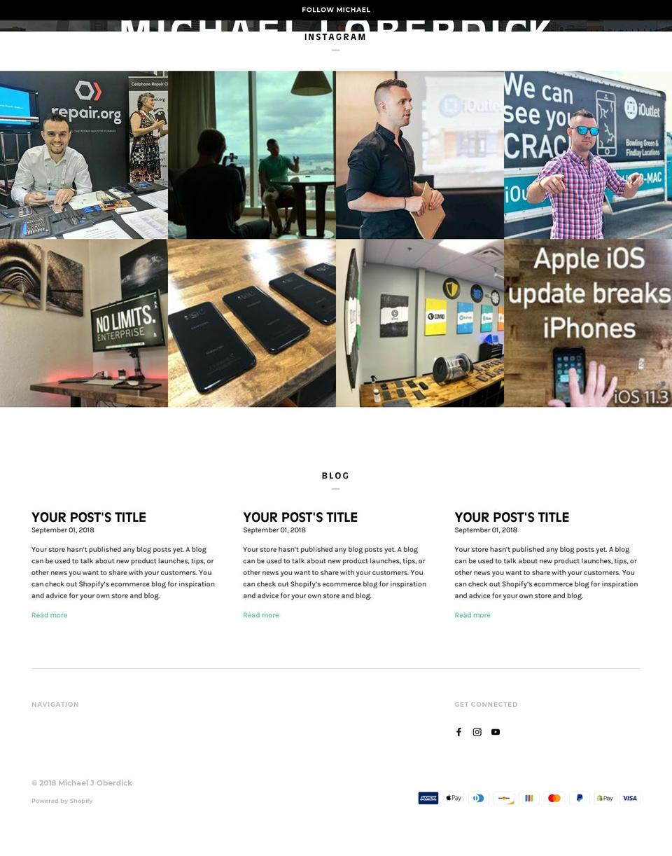 michaeloberdick.com — Shopify storefront screenshot