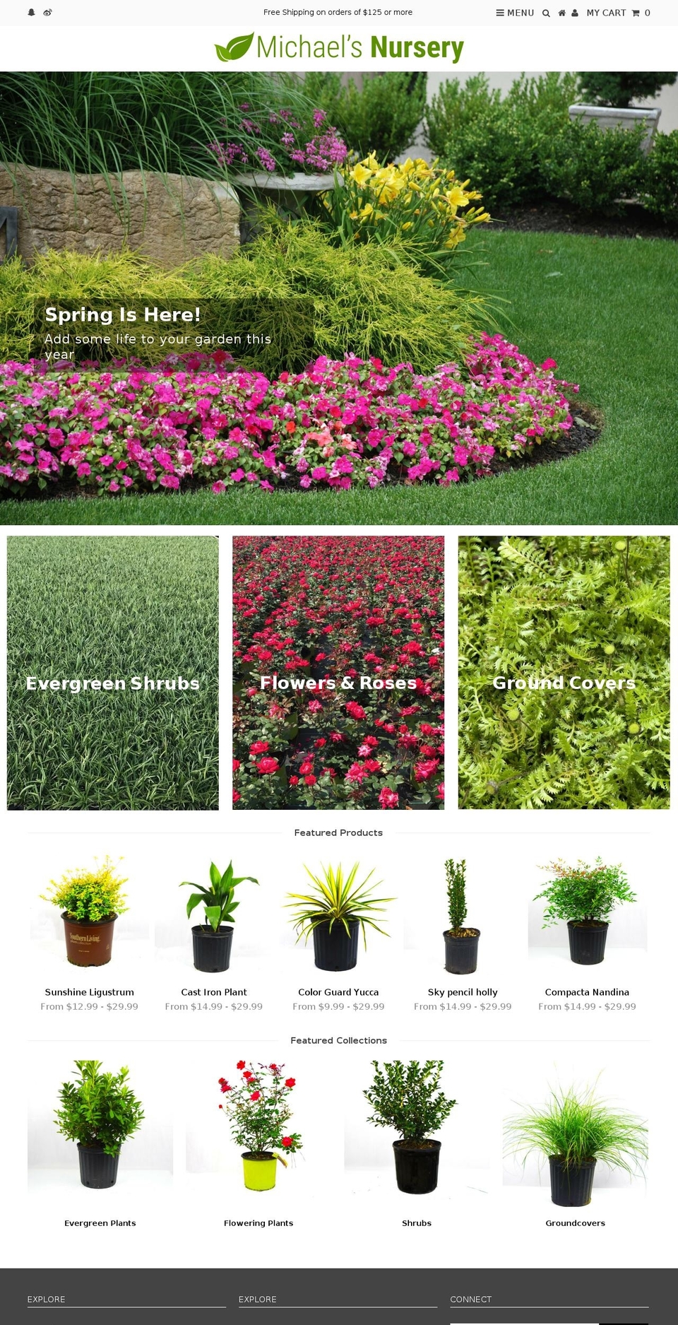 michaelsnursery.com shopify website screenshot
