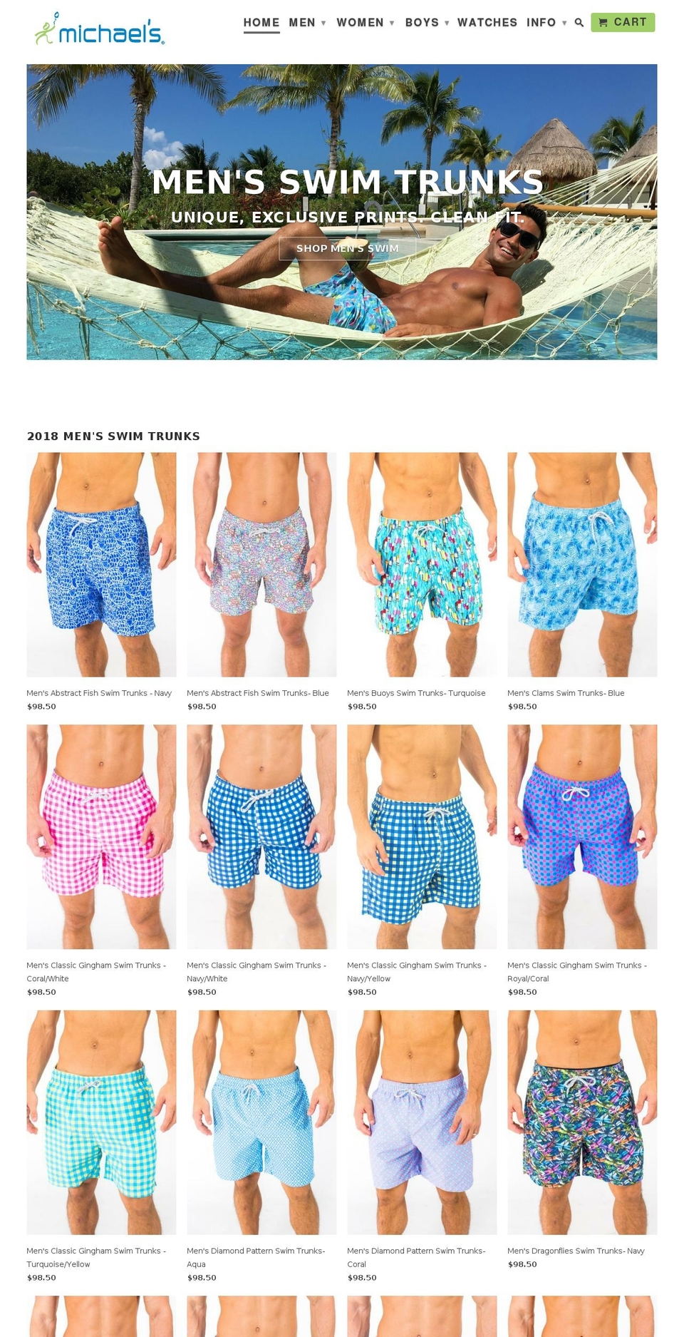 michaelsswim.com — Shopify storefront screenshot