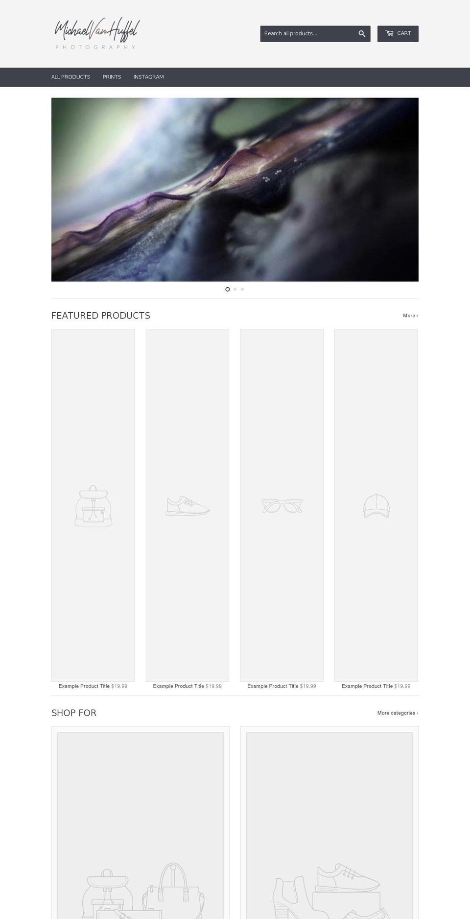 michaelvanhuffel.com — Shopify storefront screenshot