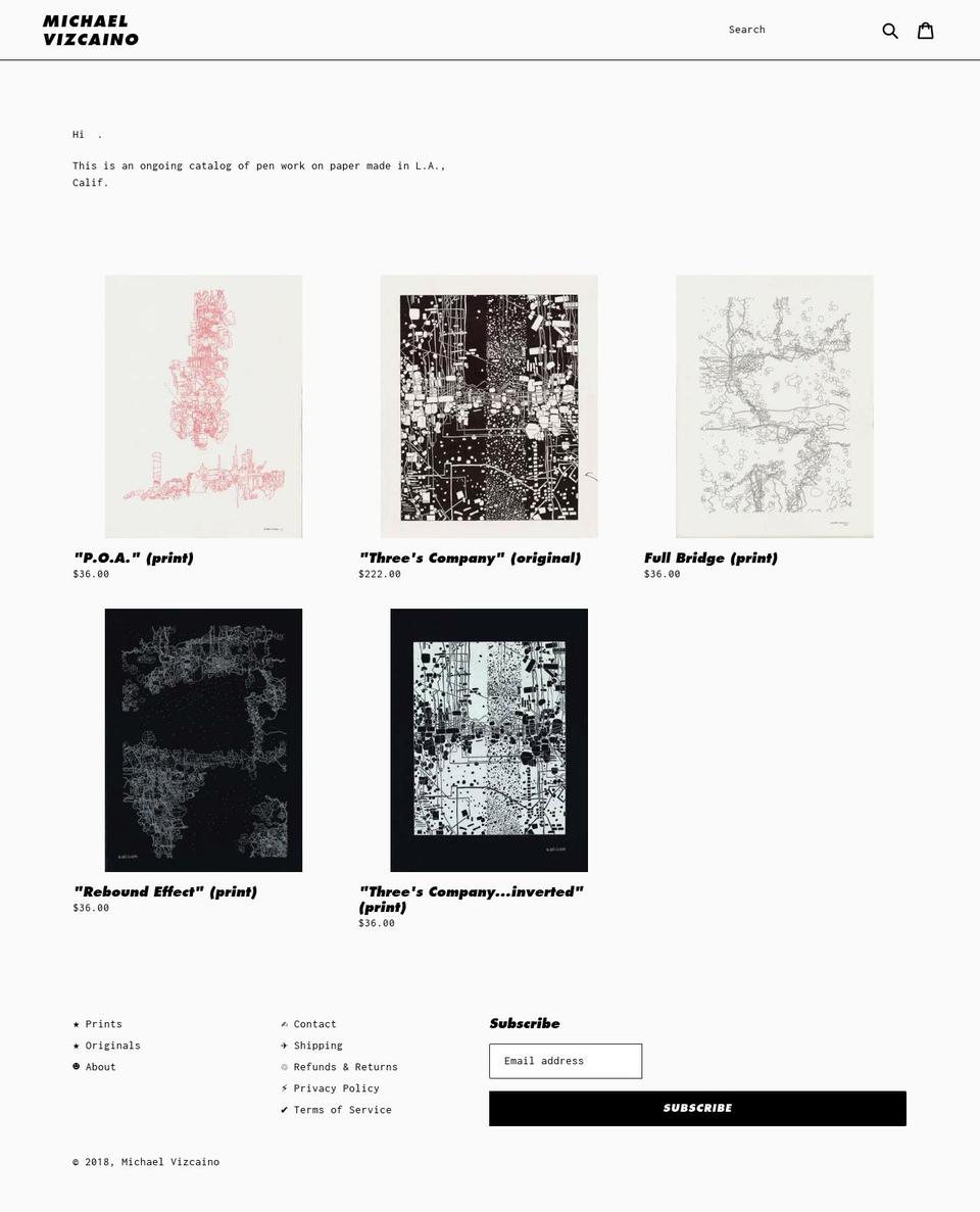 michaelvizcaino.com — Shopify storefront screenshot