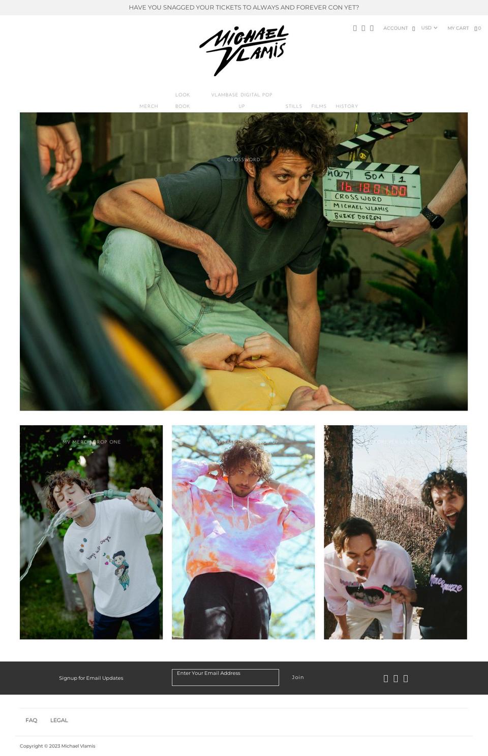 michaelvlamis.com shopify website screenshot