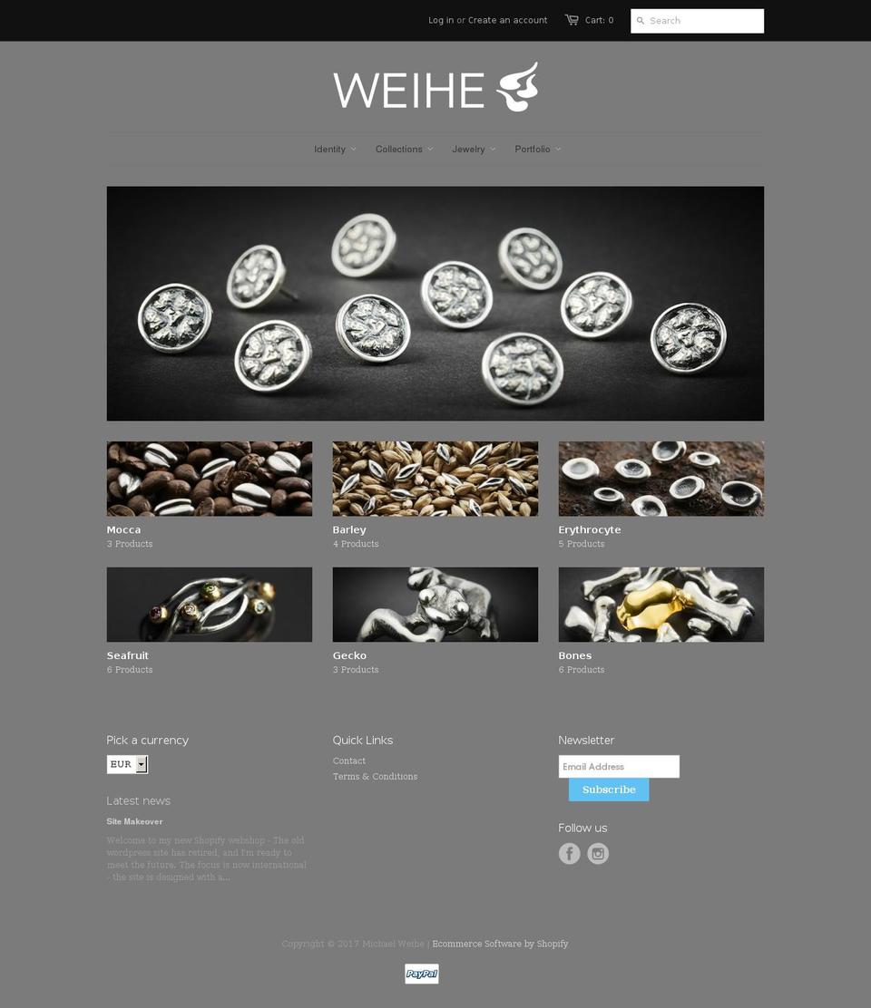 michaelweihe.com shopify website screenshot