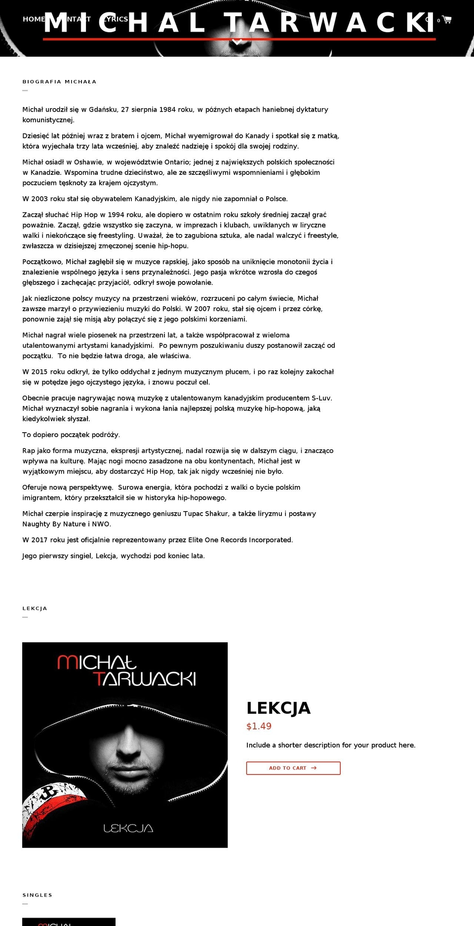 michaltarwacki.com — Shopify storefront screenshot
