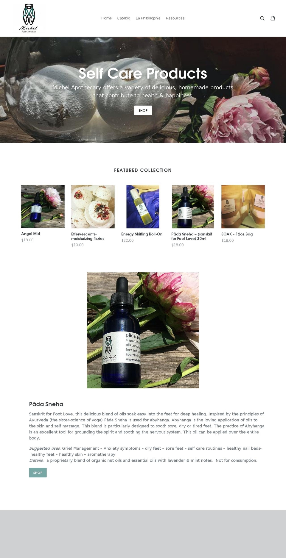 michelapothecary.com — Shopify storefront screenshot