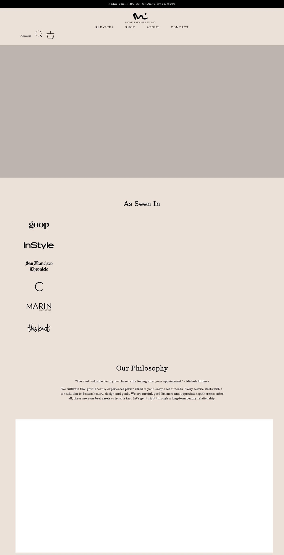 micheleholmesstudio.com shopify website screenshot
